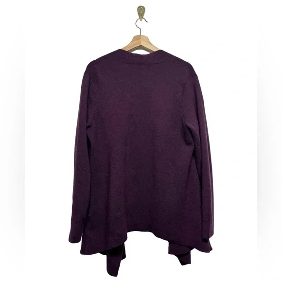 EILEEN FISHER 100% Merino Wool Sweater Cardigan Purple 1X - Picture 8 of 11